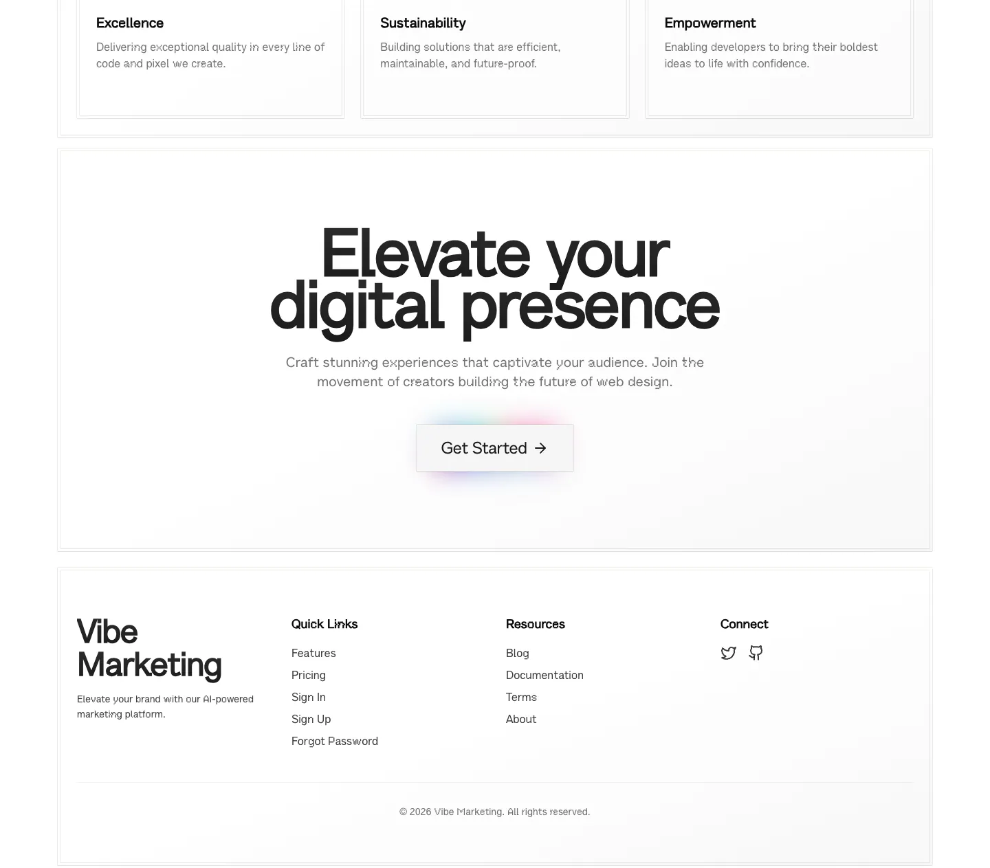 Polar Subscription website template, /about page, part 2
