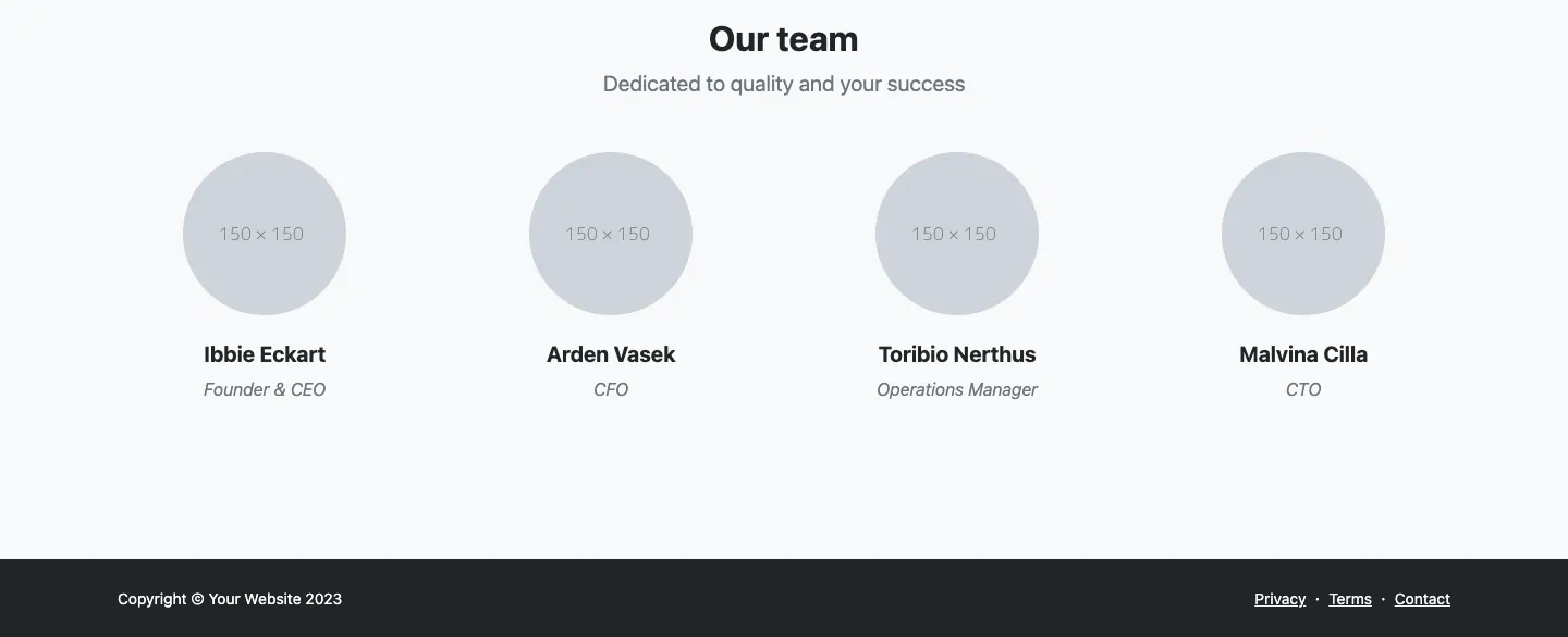 Modern Business website template, /startbootstrap-modern-business/about.html page, part 2