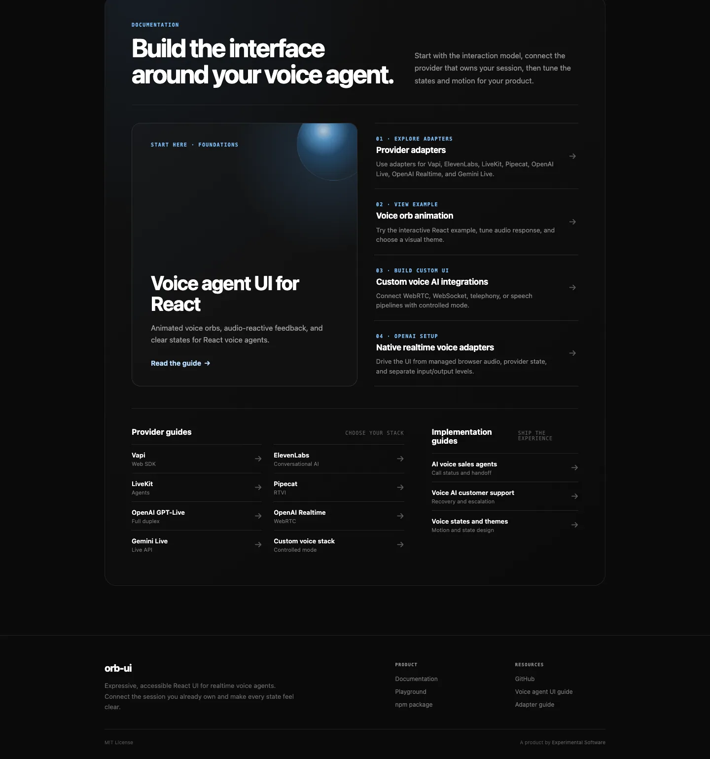 orb-ui website template, / page, part 2