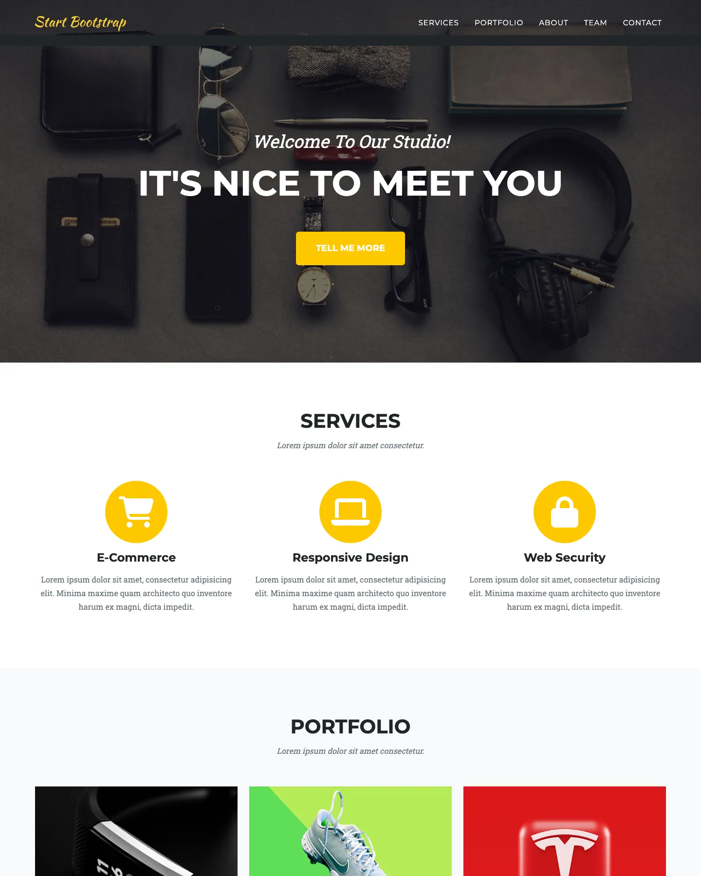 Agency website template, /startbootstrap-agency/ page, part 1