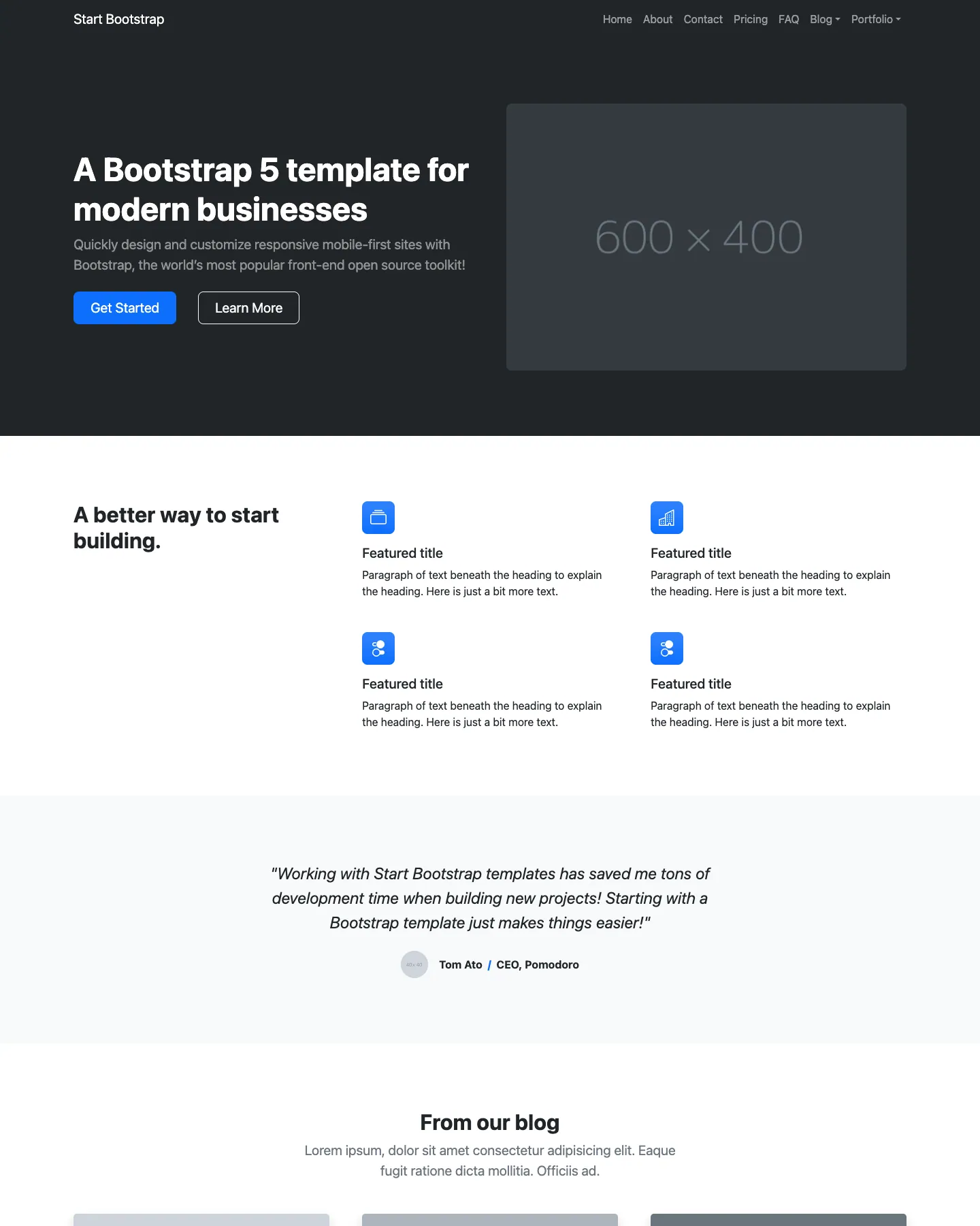 Modern Business website template, /startbootstrap-modern-business/ page, part 1