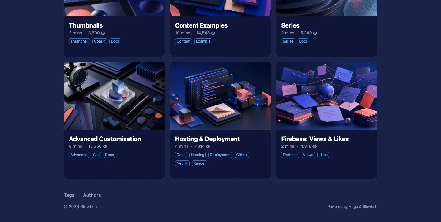 Blowfish website template, /docs/ page, part 2