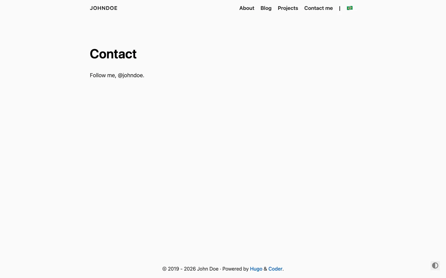 Coder website template, /contact/ page, part 1