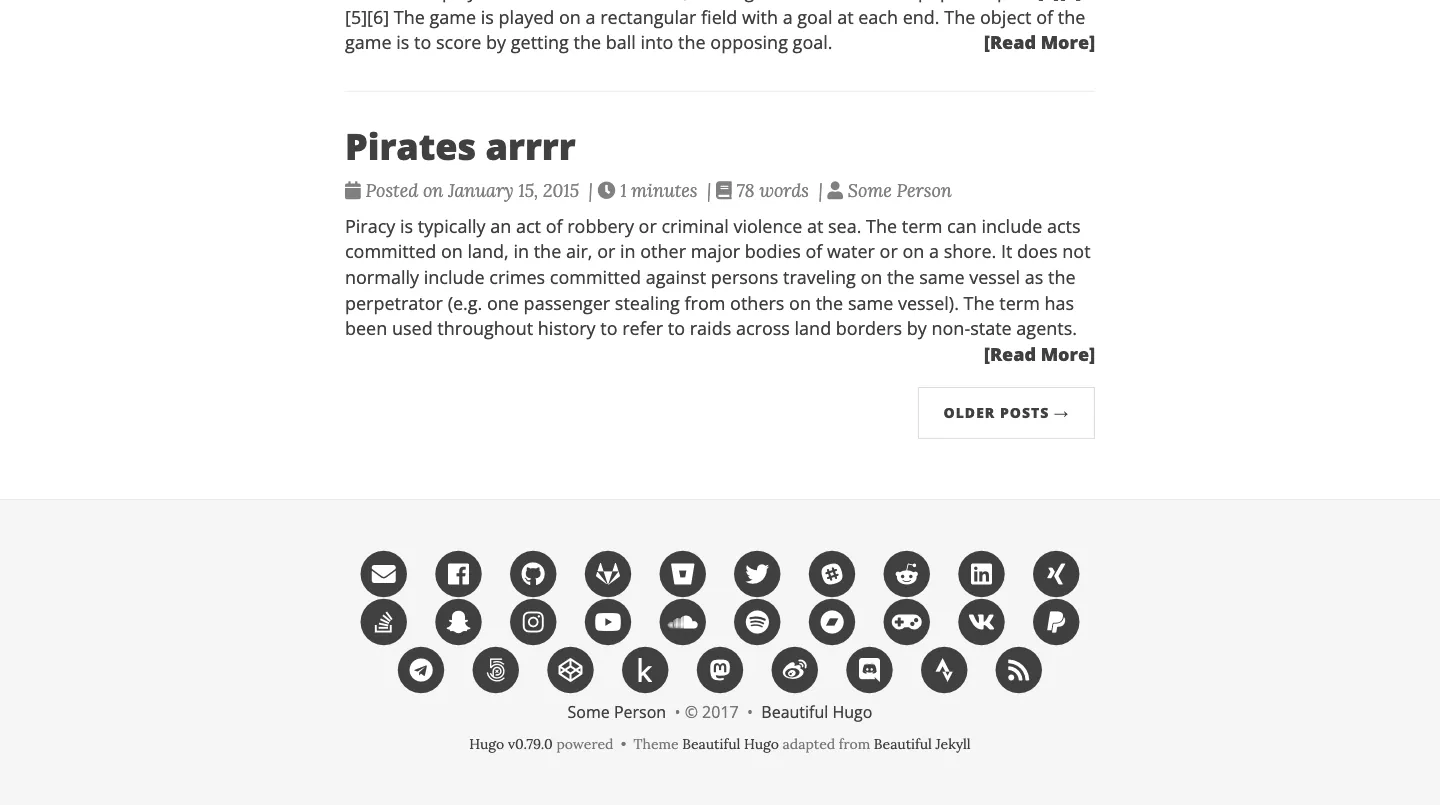 Beautiful Hugo website template, / page, part 3