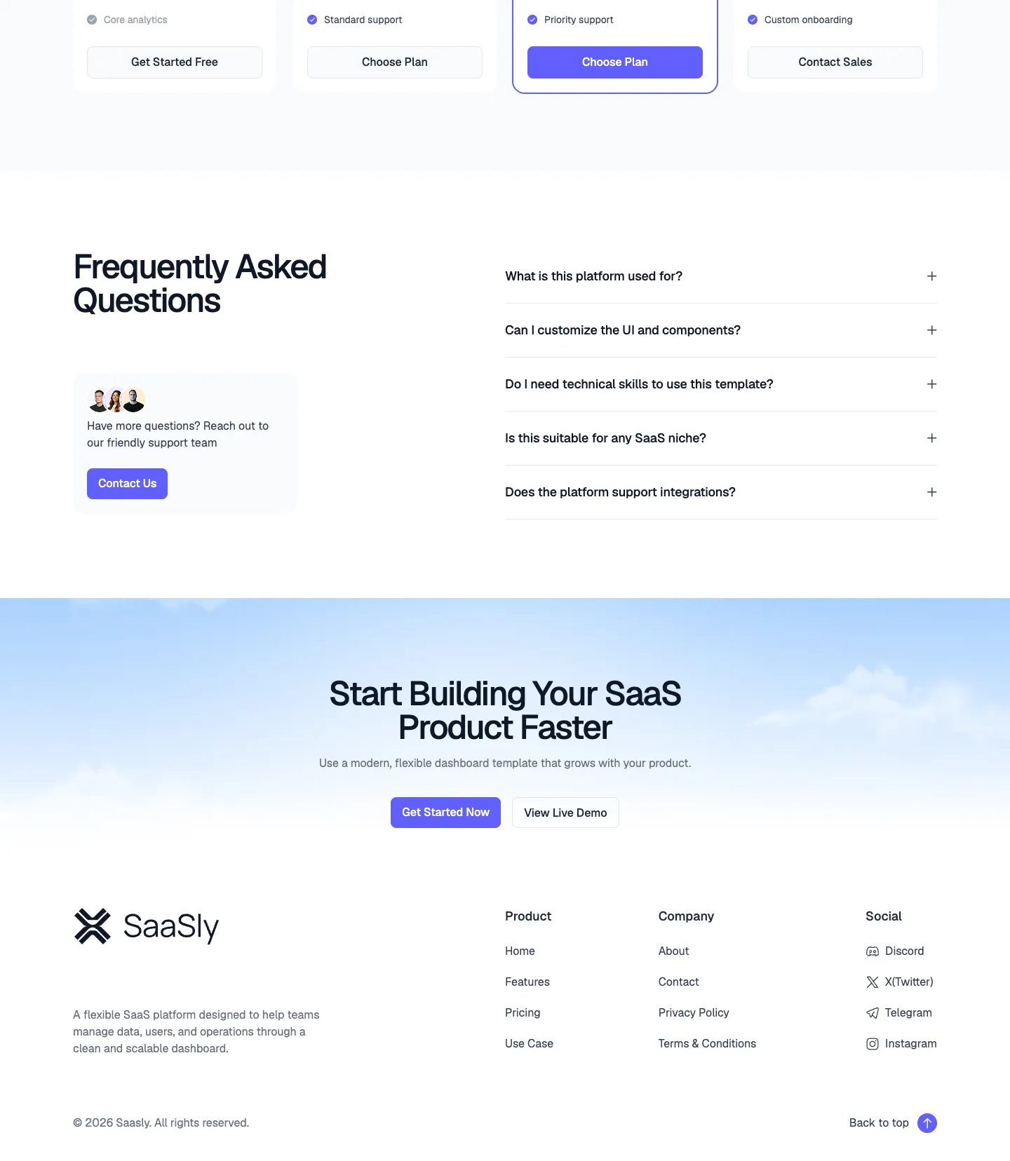 SaaSly website template, / page, part 4