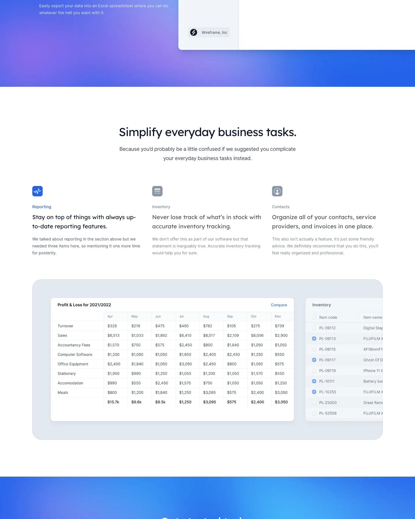 SvelteKit SaaS Kit website template, / page, part 2