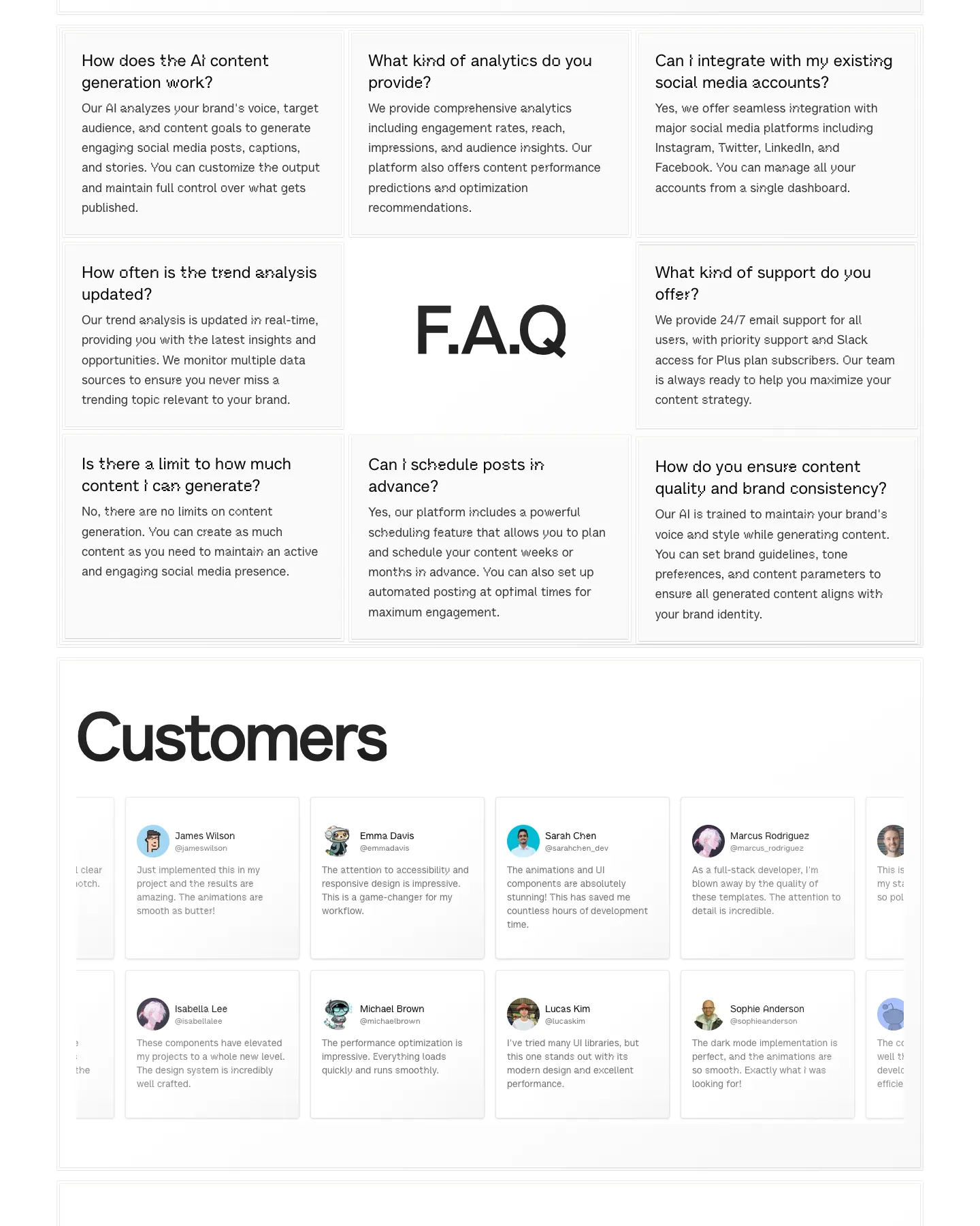 Polar Subscription website template, / page, part 3
