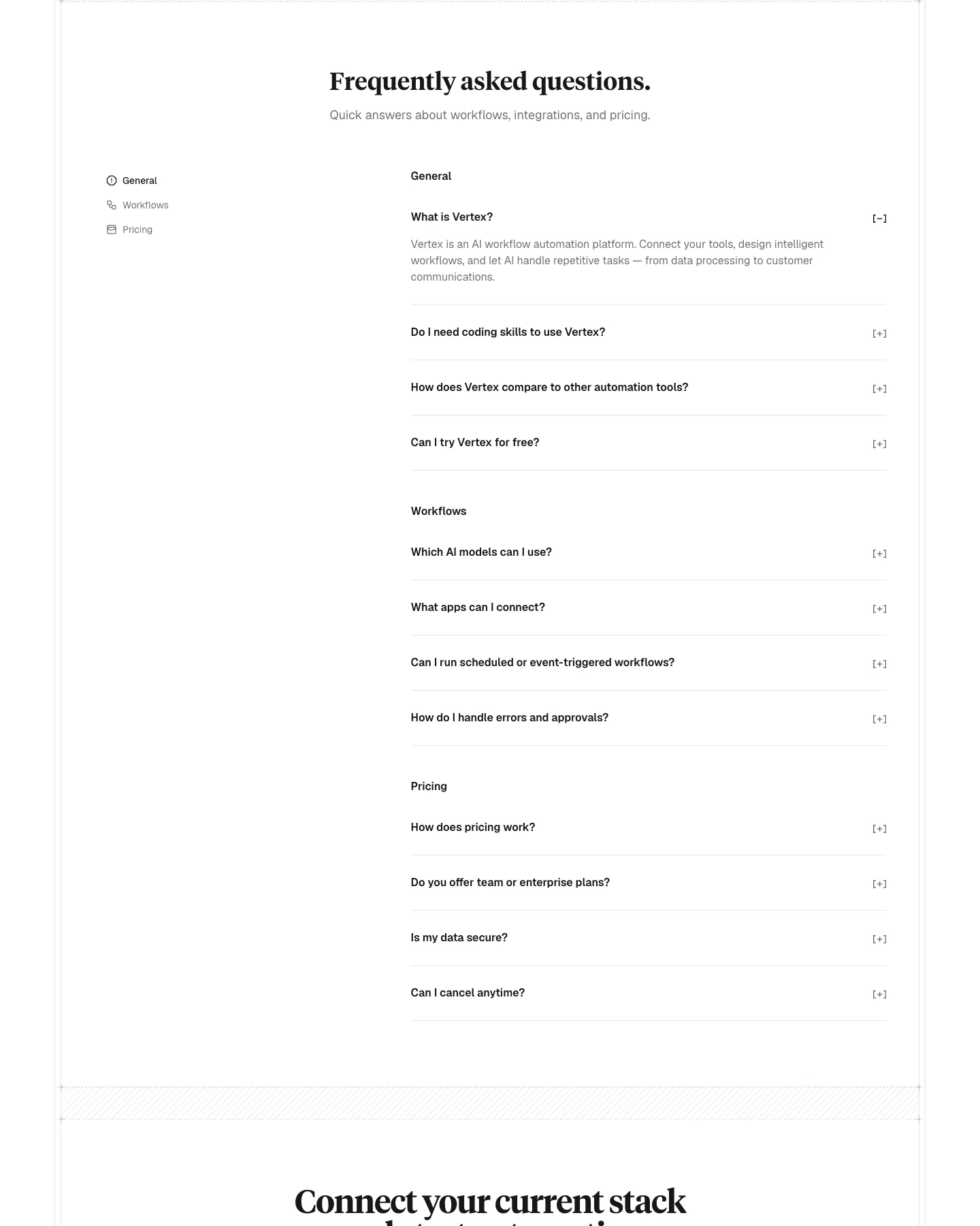 Vertex - AI Workflow Automation Landing Template website template, / page, part 6