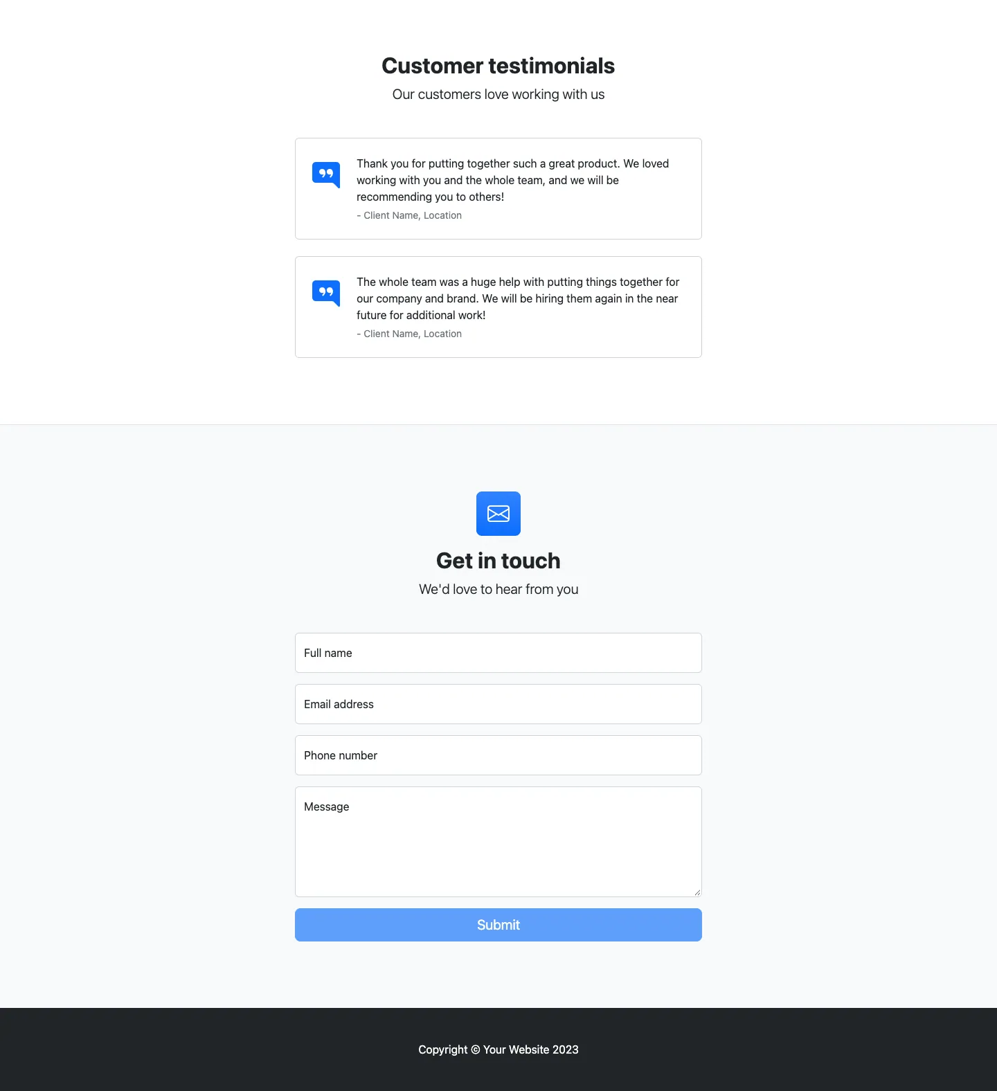 Business Frontpage website template, /startbootstrap-business-frontpage/ page, part 2