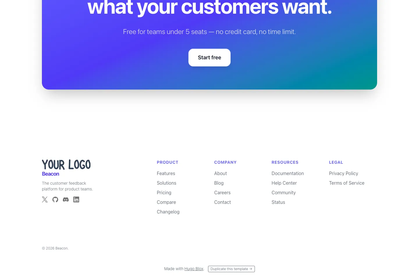 Hugo Blox - Tailwind website template, / page, part 6